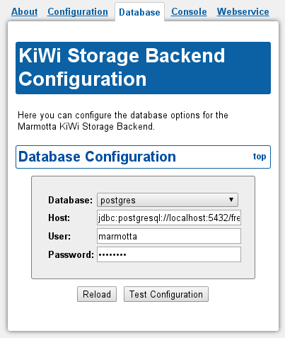 KiWi Database Configuration